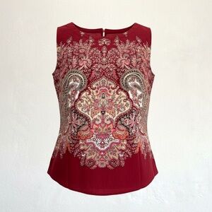 Talbots Women’s Rich Burgundy Paisley Blouse